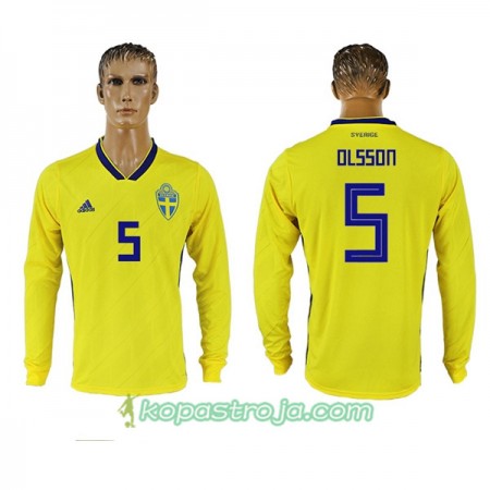 Billiga Fotbollströjor Sverige Olsson 5 WM 2018 Hemma tröja Långärmad